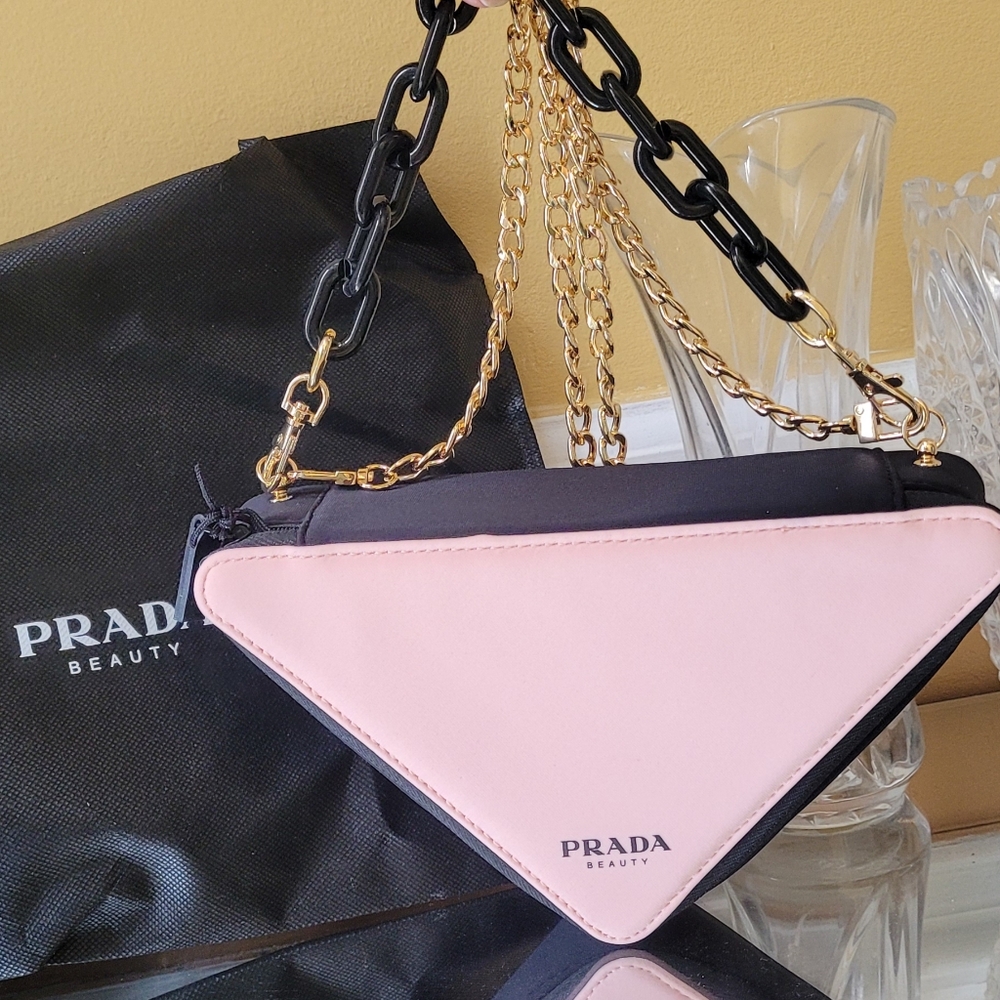 Prada triangle beauty pouch